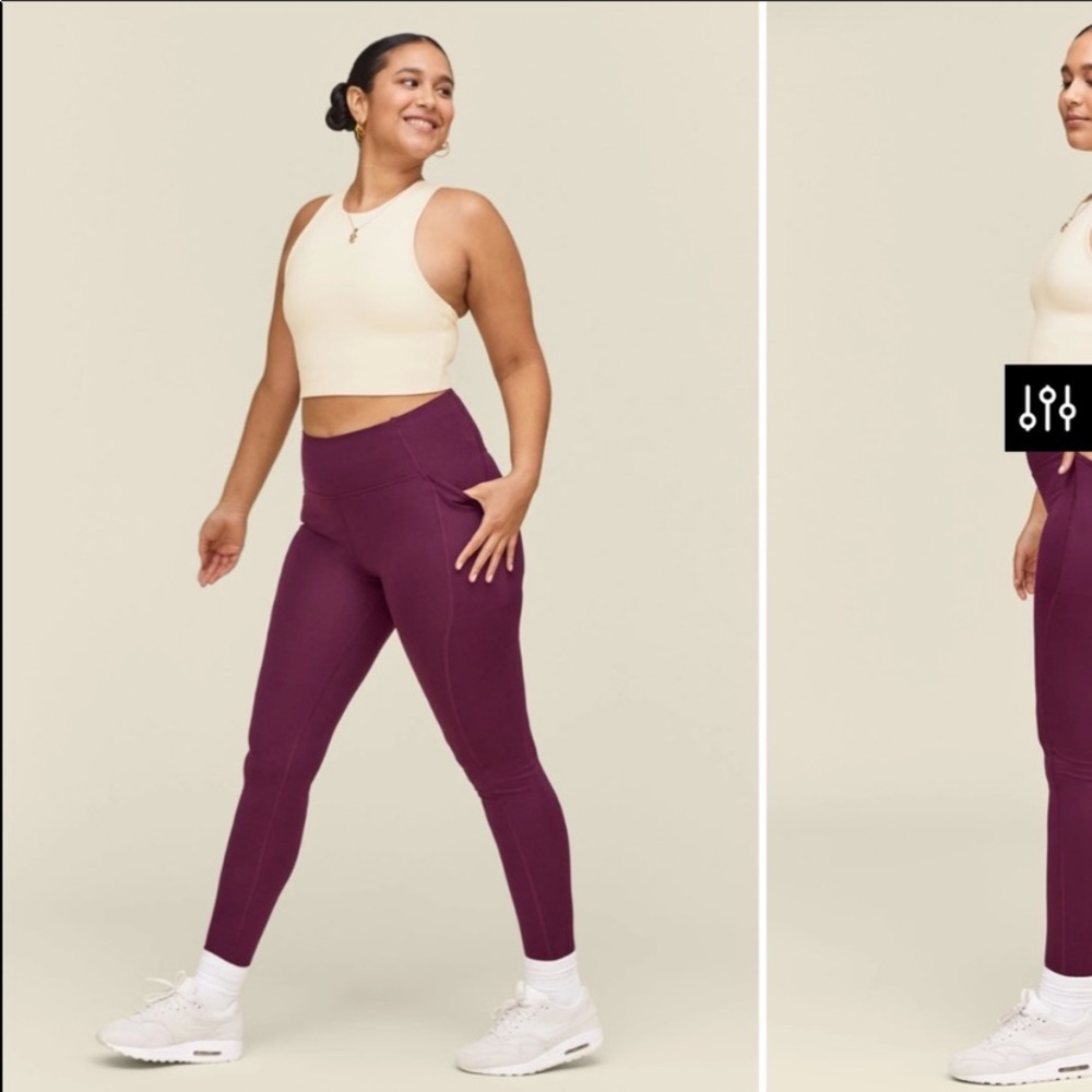 Girlfriend Collective High Rise Pocket Leggings XL in Plum